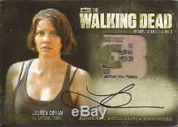 2014 Walking Dead Season 3 Autograph Wardrobe Variant AM2 Lauren Cohan 1/1 Tag