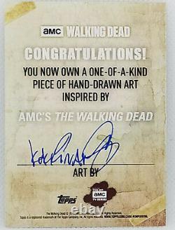 2016 Topps The Walking Dead 1/1 Sketch Card Achilleas Kokkinakis Amazing