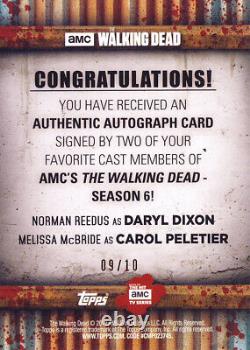 2017 Cryptozoic Walking Dead Season 6 Dual Autograph Reedus Peletier 09/10