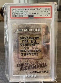 2018 The Walking Dead Abraham Ford Road To Alexandria Sanctuary Psa Gem Mint 10