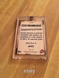 2018 Topps Walking Dead Collection Jeremy Palko As Andy Autograph Mold 02/10