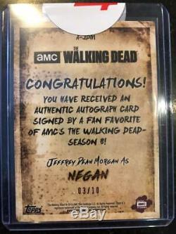 2018 Topps Walking Dead Season 8 Part 1 Auto Sepia Jeffrey Dean Morgan Negan /10