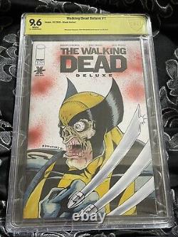 9.6 CBCS Walking Dead Deluxe 1 Blank ZOMBIE WOLVERINE Sketch Rob Broussard