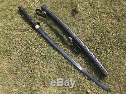 Black Blade 1095 Steel Walking Dead Katana Japanese samurai sword Real Combat
