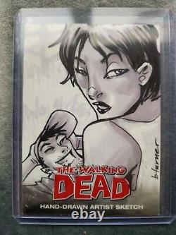 Glenn & Maggie Walking Dead Comic Series 1 2012 Cryptozoic Sketch Card