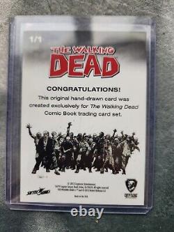 Glenn & Maggie Walking Dead Comic Series 1 2012 Cryptozoic Sketch Card