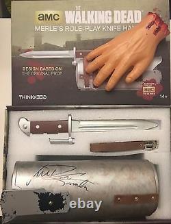 JSA COA SIGNED! Walking Dead Merle Cosplay Knife & Hand Prop Replica-M. Rooker