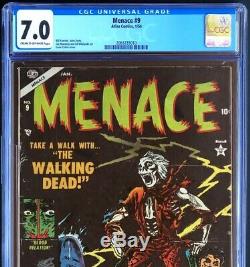 MENACE #9 (Atlas Comics 1954) CGC 7.0 WALKING DEAD Pre-Code Horror! PCH