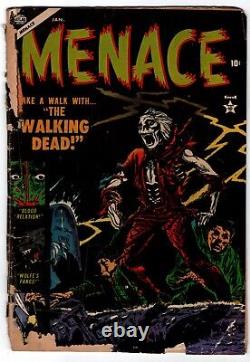 Menace #9 FR 1.0 complete 1954 Atlas horror Walking Dead cover