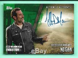 Negan Jeffrey Dean Morgan Walking Dead Evolution Green Autograph #5/25 Signed
