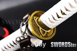 Real Sharp Walking Dead Sword Japanese Samurai Katana Leather-Wrapped Scabbard