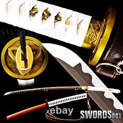 Real Sharp Walking Dead Sword Japanese Samurai Katana Leather-wrapped Scabbard