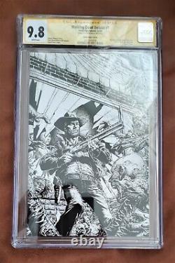 THE WALKING DEAD DELUXE # 1 FINCH b&w SKETCH COVER VARIANT Signed CGC 9.8 SS