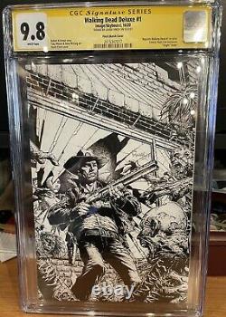 THE WALKING DEAD DELUXE # 1 FINCH b&w SKETCH COVER VARIANT Signed CGC 9.8 SS CVL
