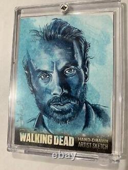 THE WALKING DEAD RICK Andrew Lincoln Sketch Card Autograph John Haun Season 3