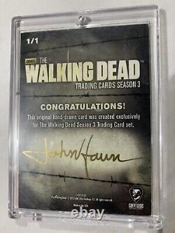 THE WALKING DEAD RICK Andrew Lincoln Sketch Card Autograph John Haun Season 3