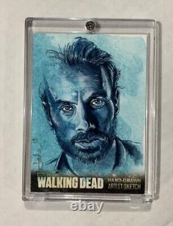 THE WALKING DEAD RICK Andrew Lincoln Sketch Card Autograph John Haun Season 3