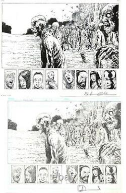 The WALKING DEAD #159 Original Comic Art / Adlard Negan Zombie Horror DPS Splash
