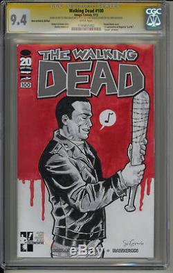 The Walking Dead #100 HERO INITIATIVE Variant by Sina Grace CGC 9.4 SS (NM)