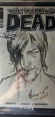 The Walking Dead #109 Blank Signed & Sketch BUZZ & Signed NORMAN REEDUS