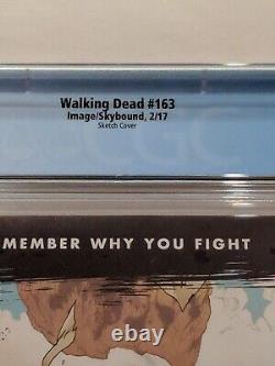 The Walking Dead #163 1500 B&W Sketch Cover Variant CGC 9.8 2017