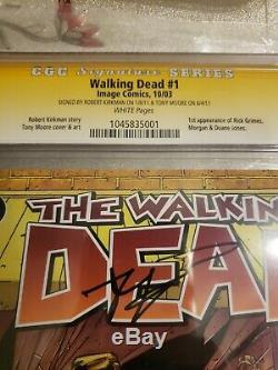 The Walking Dead #1 CGC 9.8 SIGNED BY ROBERT KIRKMAN AND TONY MOORE