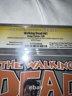 The Walking Dead 61 CGC 9.6 Key! Signed Adlard, Moore, & Kirkman Cracked Slab
