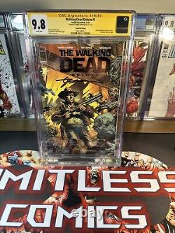 The Walking Dead Deluxe #1 Black Foil Edition Signed By Kirkman CGC 9.8