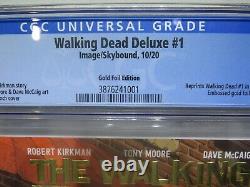 The Walking Dead Deluxe 1 Gold Foil Variant 9.8 CGC Graded Exclusive Comic Book