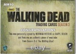 The Walking Dead Season 3 Part 2 Autograph Wardrobe Card AM10 Norman Reedus