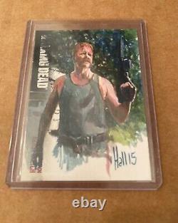 The Walking Dead Season 4 Sketch Charles Hall 2015 Abraham Ford Cryptozoic 1/1