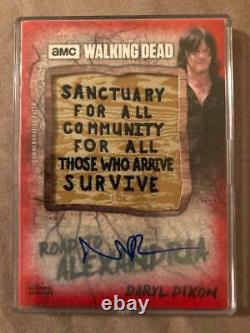 Topps The Walking Dead Rta Sign Patch Card Of Norman Reedus As Daryl 1/1 Blood