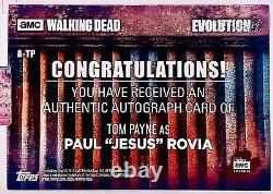 Topps Walking Dead Evolution TOM PAYNE/PAUL'JESUS' ROVIA Auto Green 19/25 SSP