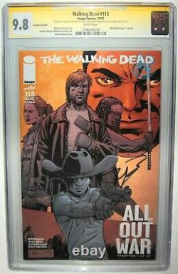 WALKING DEAD#115 CGC SS 9.8 DOUBLE SIGNED KIRKMAN MOORE Midnight Release Variant