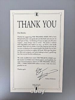 WALKING DEAD Limited Retailer Appreciation HC withKirkman letter! RARE & AWESOME