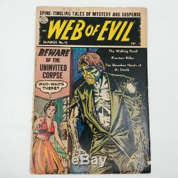 WEB OF EVIL #12 WALKING DEAD COVER Golden Age Pre Code Horror zombie