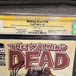 Walking Dead #100 CGC 9.8 4X Signed Cast Rooker Holden Reedus Riggs 1st Negan
