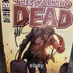 Walking Dead #100 CGC 9.8 4X Signed Cast Rooker Holden Reedus Riggs 1st Negan