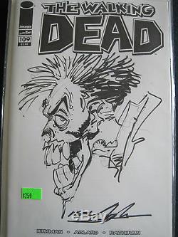 Walking Dead 109 blank cover variant with Zombie Joker sketch by Neal Adams