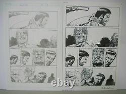 Walking Dead #133 pg 10 Dante vs Whisperers revealed Charlie Adlard original art