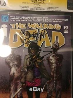 Walking Dead #19 1st Michonne CGC Signed 2x 9.6 NM+ Tony Moore Kirkman Sketch