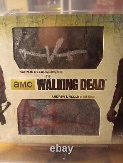 Walking Dead 3 Reedus & Lincoln Oversized Dual Auto card OAM-20 Beckett 9.5 Mint