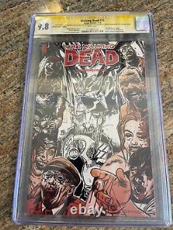 Walking Dead #75 CGC 9.8 sketches front & back Vincent Kukua and signed Kirkman