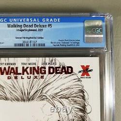 Walking Dead Deluxe #5 2nd Print Red Foil Sketch Edition Variant CGC 9.8 CVL