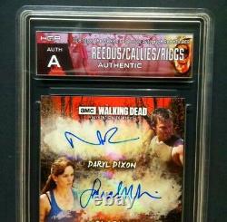 Walking Dead Road To Alexandria Red 1/1 TRIPLE AUTOGRAPH Reedus, Callies, Riggs