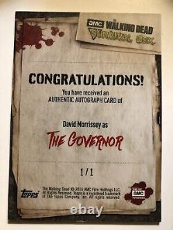 Walking Dead Survival Box Autograph Card Of David Morrissey As The Governor 1/1