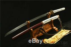 Walking Dead Sword-Michonne's Katana Zombie Killer Damascus Folded Steel Sword
