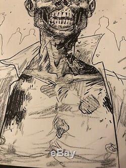 11x14 Tony Moore Sketch Walking Dead Art Original Pleine Twd Zombie Bust 2006