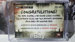 1/1 The Walking Dead Topps Negan Darryl Double Automatique Et Une Armoire Relic Un One