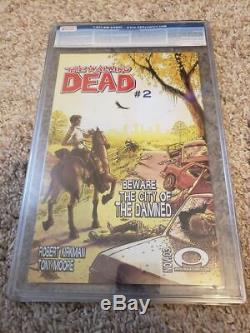 # 1 Walking Dead 9.4 Cgc 1er Print 1er Rick Grimes! Kirkman Comic Lettres Noir